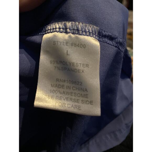 Natural Uniforms Scrub Top Large Blue Modern Fit Cool Stretch Nurse Medical Vet - Picture 4 of 7